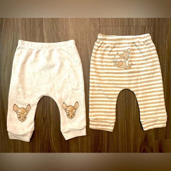 Disney Baby Bambi Cream and Tan Pants Set size 0/3M - Picture 1 of 6